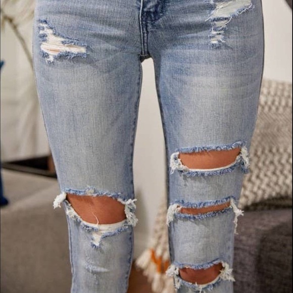 Nature Denim High Waist Distressed Skinny Jean Size 0 - Picture 6 of 6